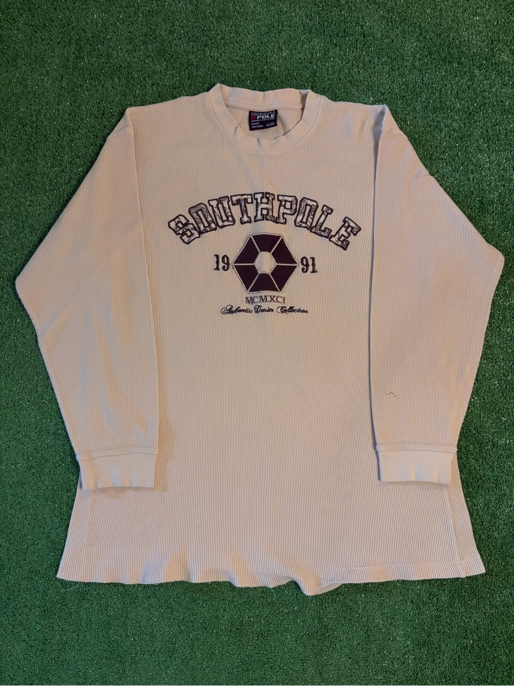 Y2K Southpole Tan Thermal Long Sleeve Shirt